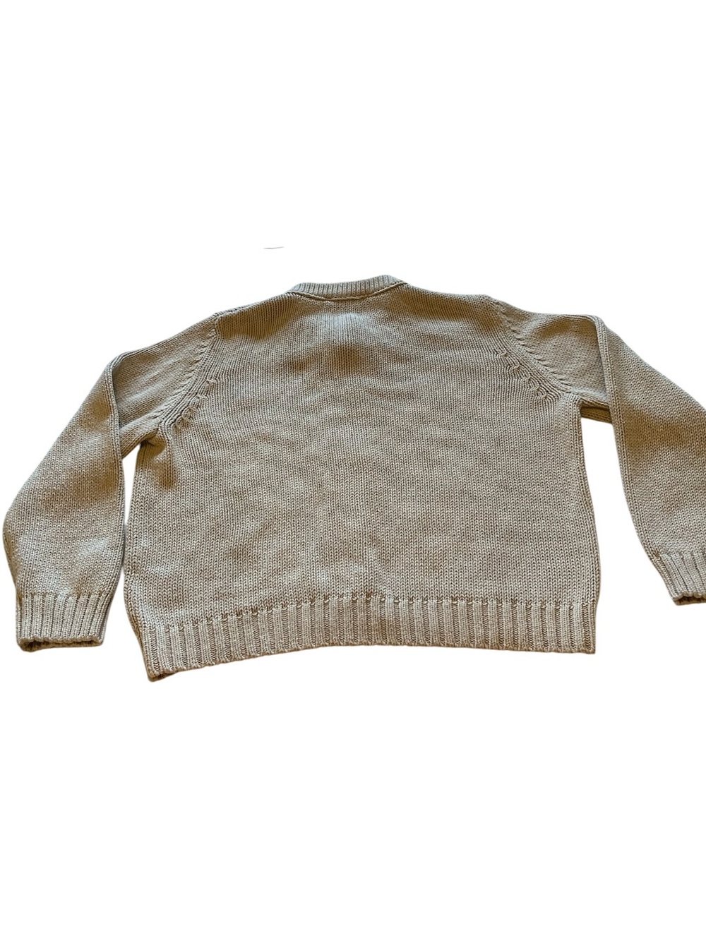 Zara Beige Argyle Knit Cardigan with Gold Buttons.
Size Medium - Picture 2 of 9